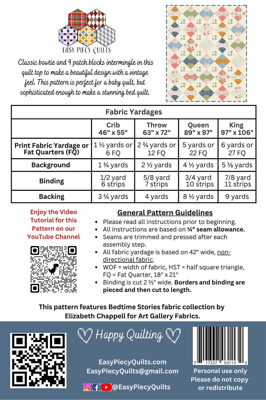 Vintage Bows Quilt Pattern