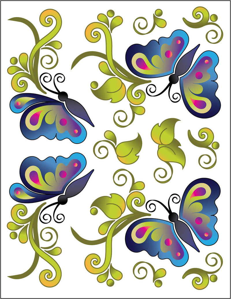 Tattoo Elementz Decal Butterfly Bliss (Printed On Clear)