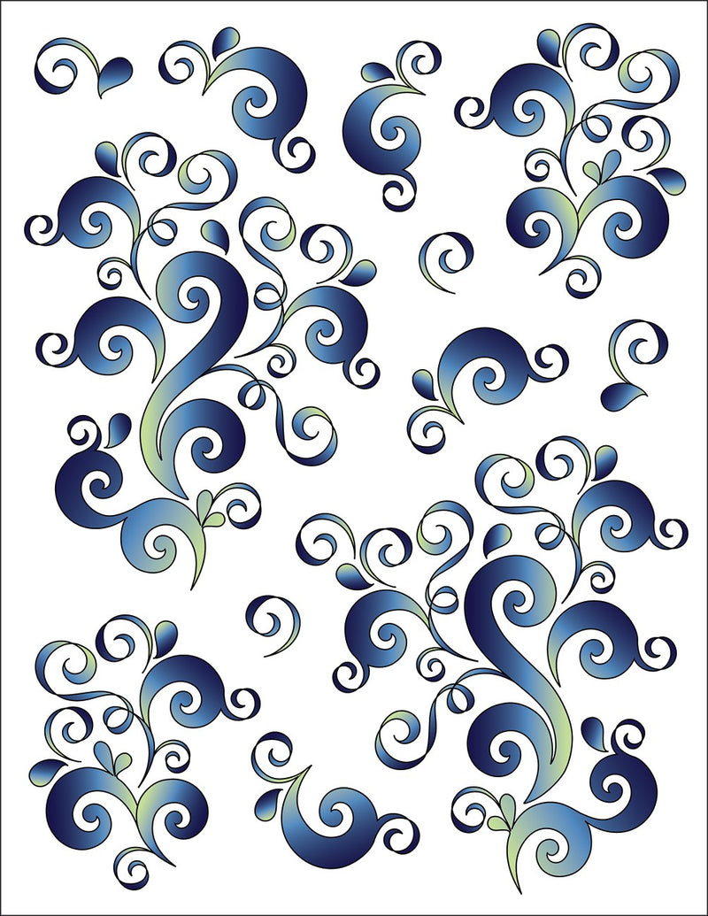 Tattoo Elementz Oodles of Doodles Blue Printed on Clear