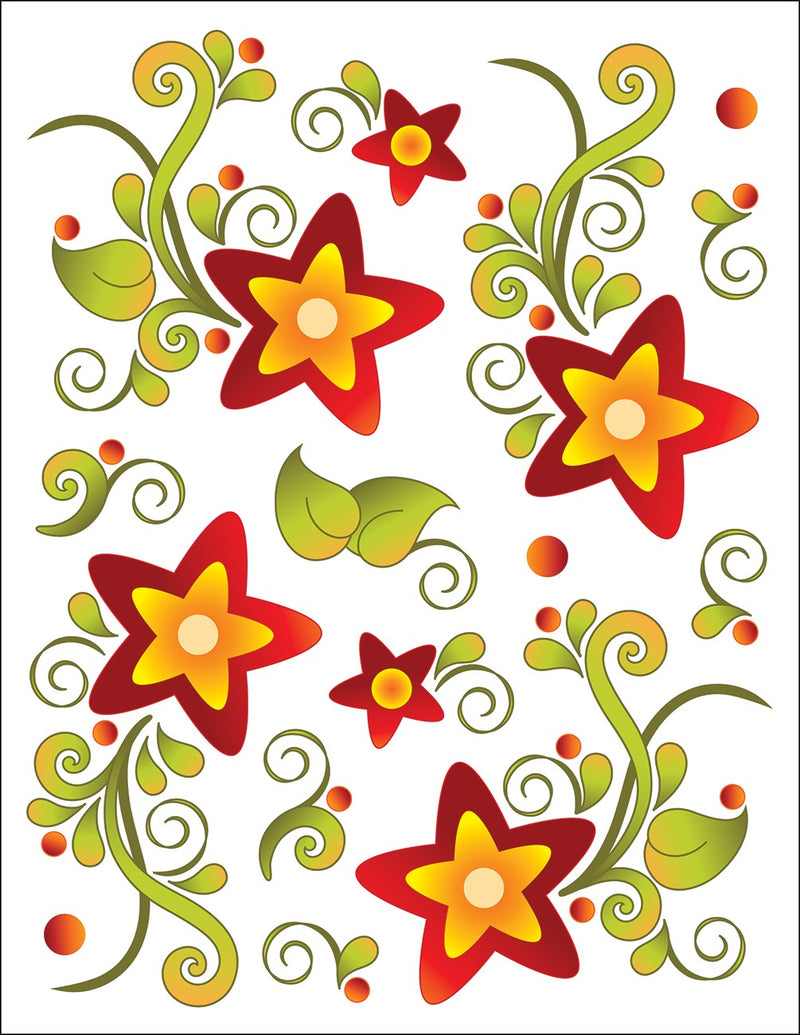 Tattoo Elementz Starry Night Red Printed on Clear