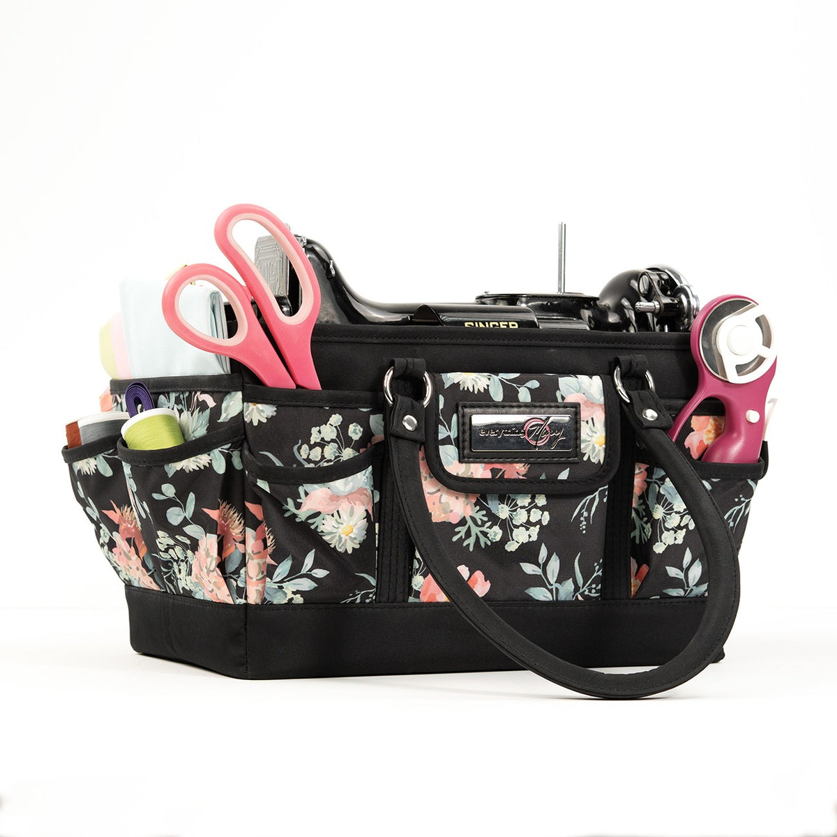 Deluxe Store and Tote Black Floral