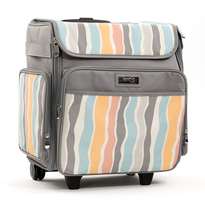 Classic Rolling Craft Tote Gray Stripe