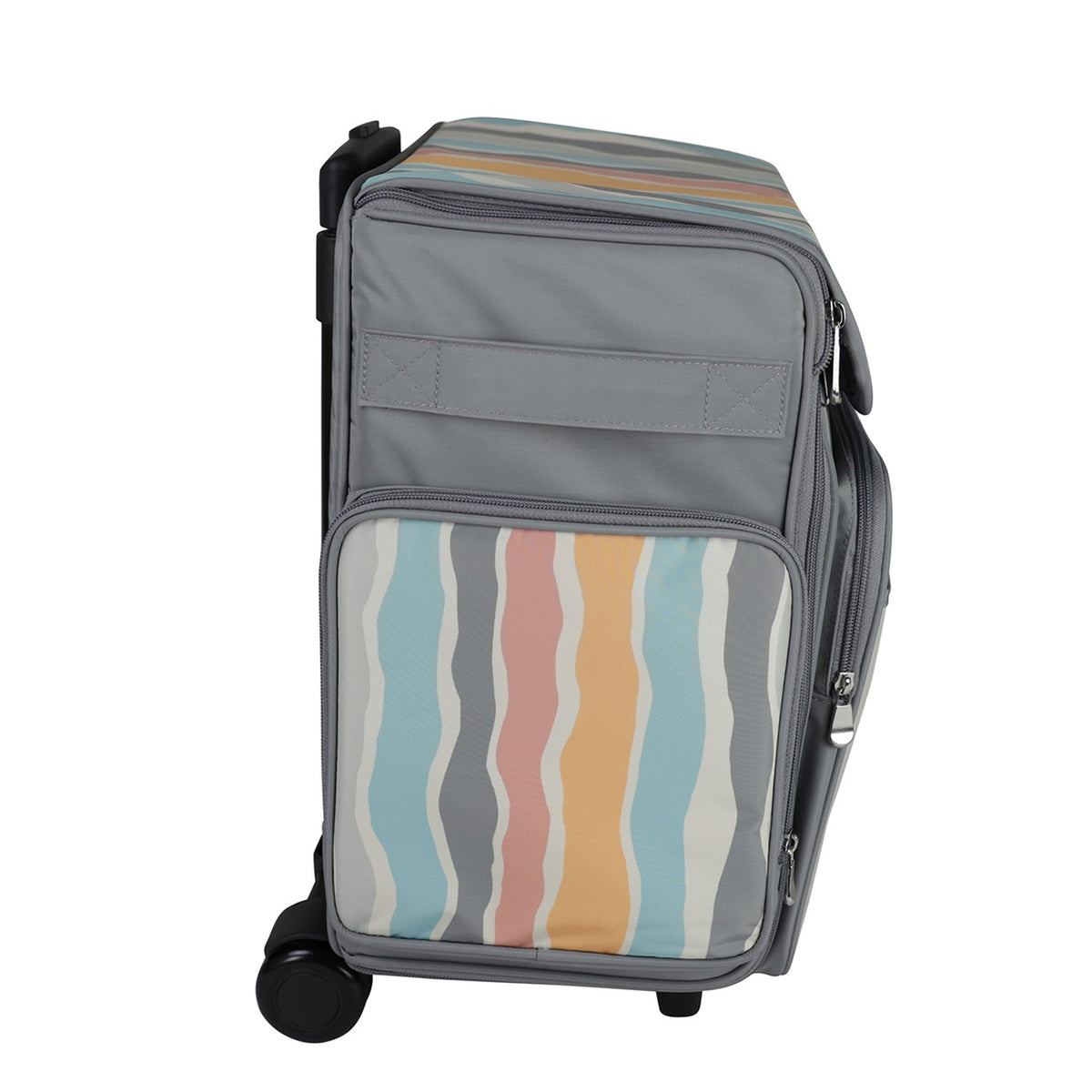 Classic Rolling Craft Tote Gray Stripe