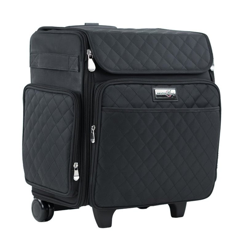 Classic Rolling Craft Tote Black Quilted