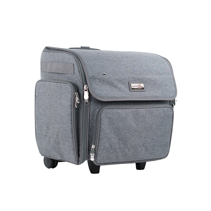 Deluxe Rolling Craft Tote Heather Gray