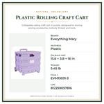 Product Specifications – Plastic Rolling Craft Cart