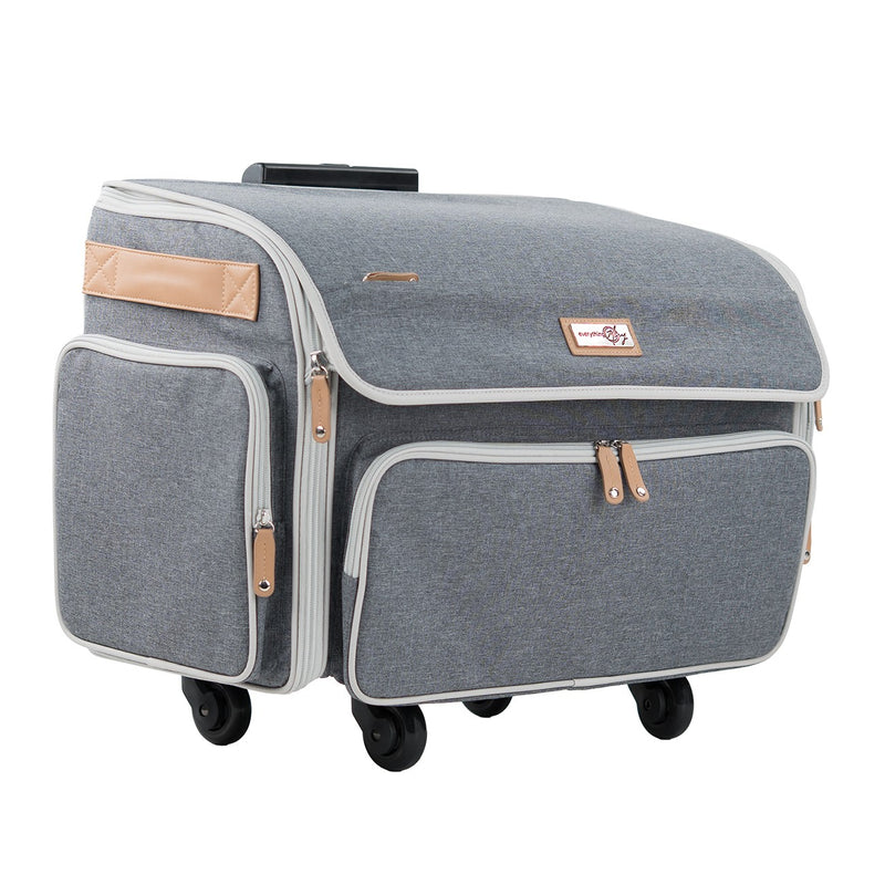 XL Rolling Sewing Machine Tote Heather Gray