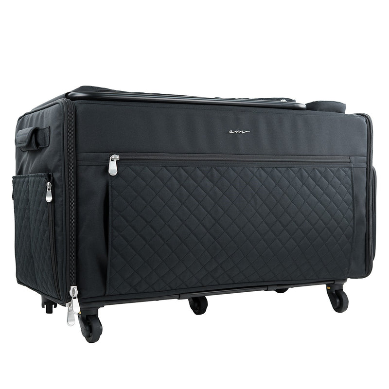 Jumbo Rolling Sewing Machine Tote Black Quilted