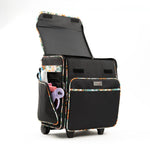 Classic Rolling Craft Tote Black Floral