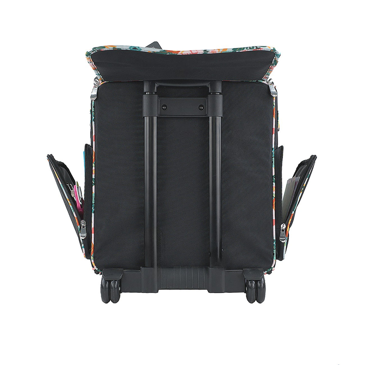 Classic Rolling Craft Tote Black Floral
