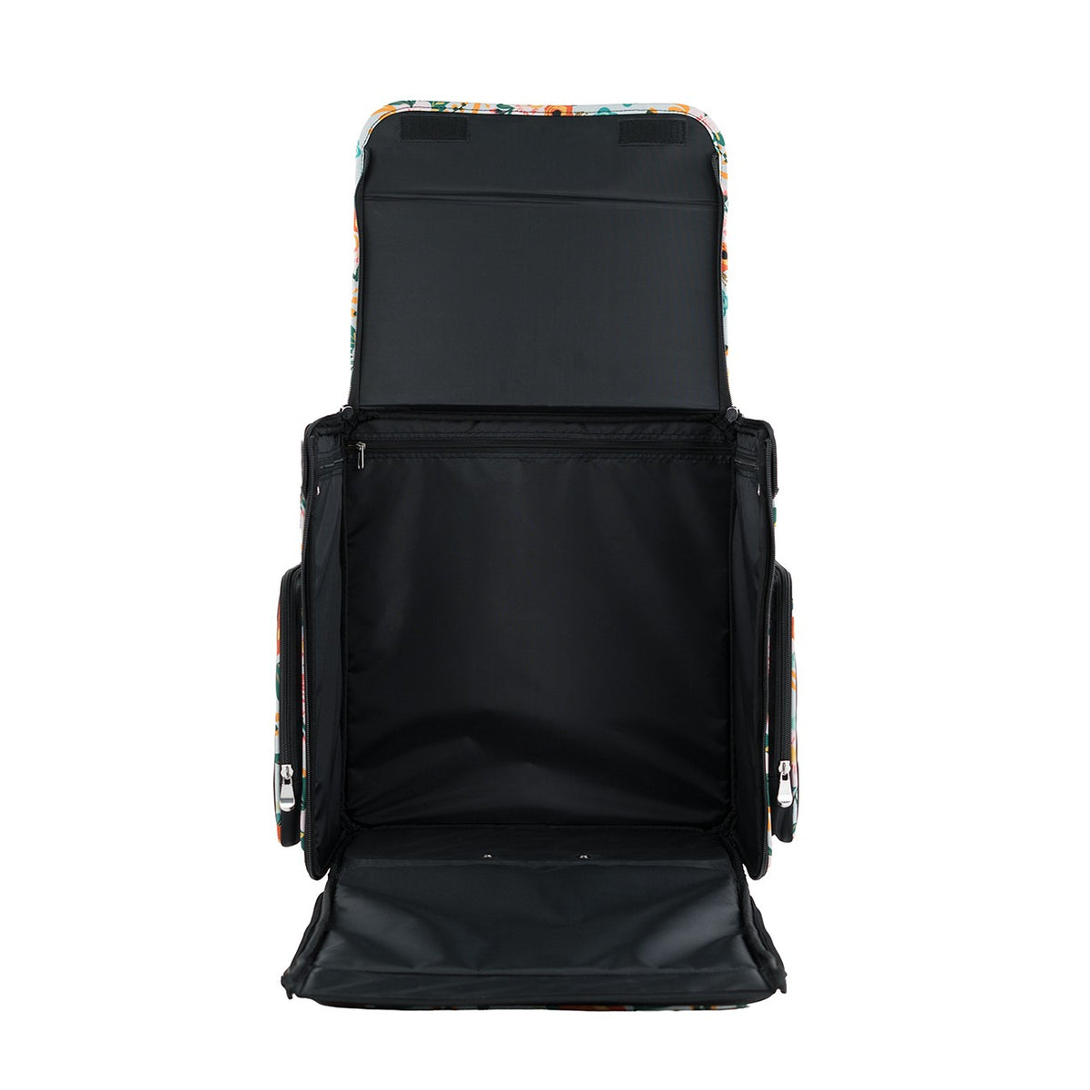 Classic Rolling Craft Tote Black Floral