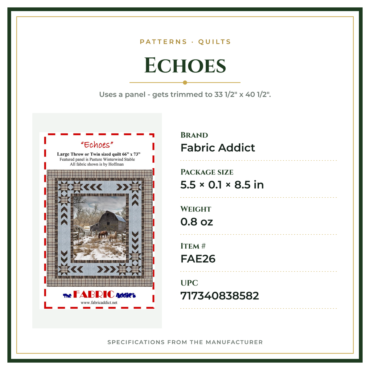 Product Specifications – Echoes