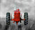 Vintage Red Tractor  19.3in x 17in