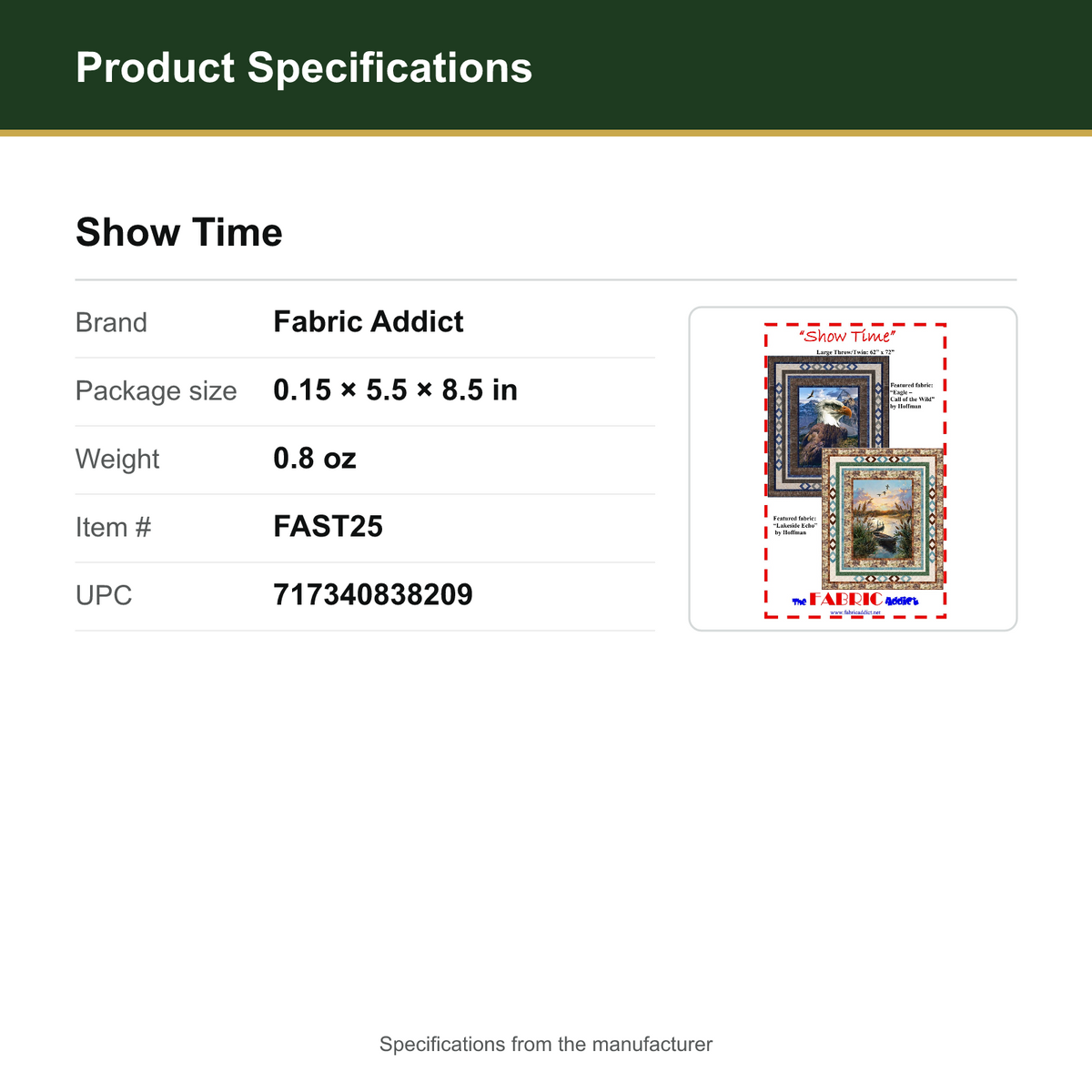 Product Specifications – Show Time