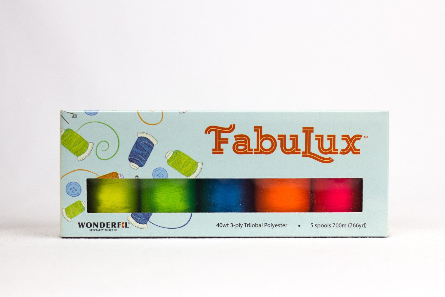 FabuLux Trilobal Polyester 40wt 700m 5ct Set Neons