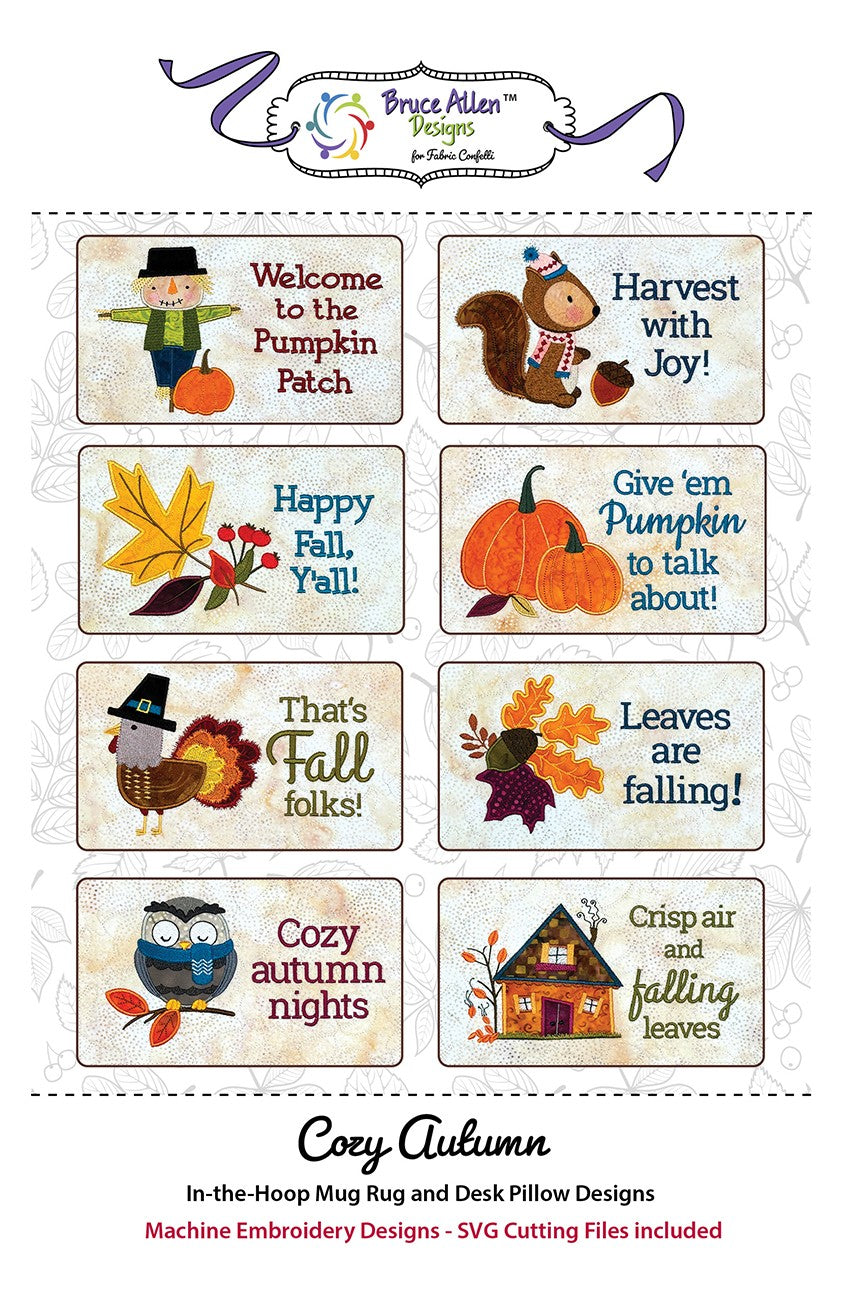 Cozy Autum Mug Rugs and Desk Pillows