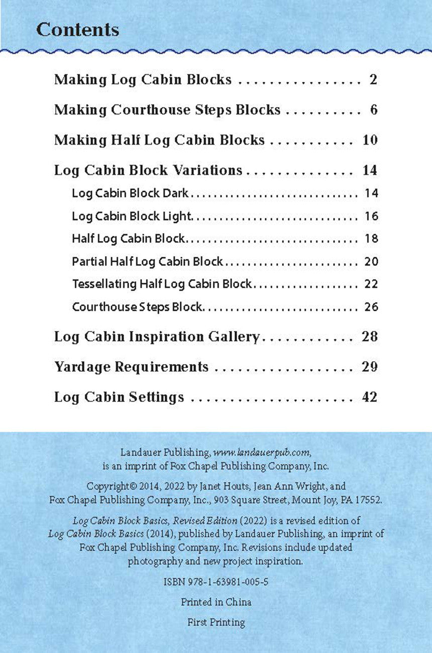 Log Cabin Block Basics Updated Edition