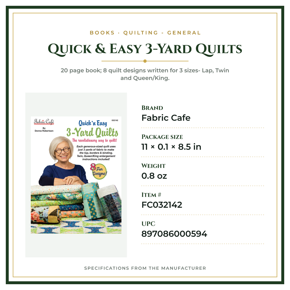 Product Specifications – Quick & Easy 3-Yard Quilts