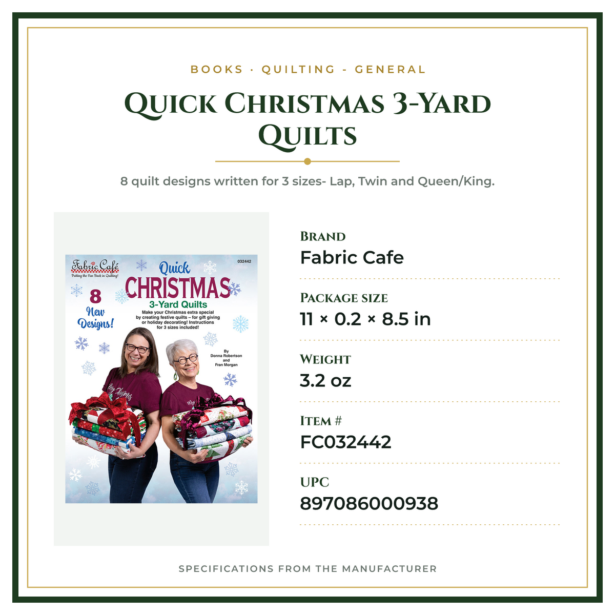 Product Specifications – Quick Christmas 3-Yard Quilts