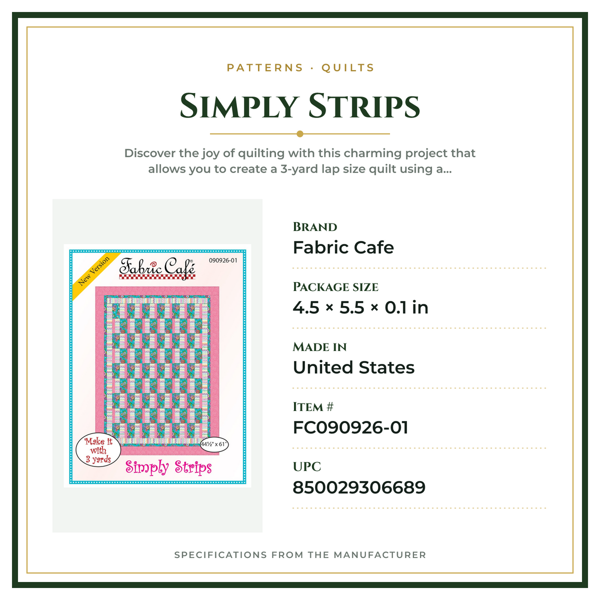 Product Specifications – Simply Strips
