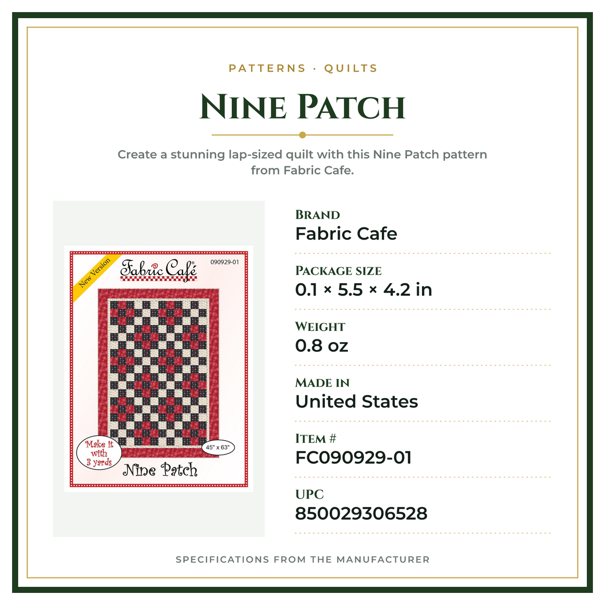 Product Specifications – Nine Patch