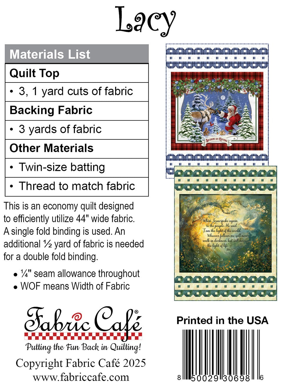 Lacey 3-Yard Quilt Pattern