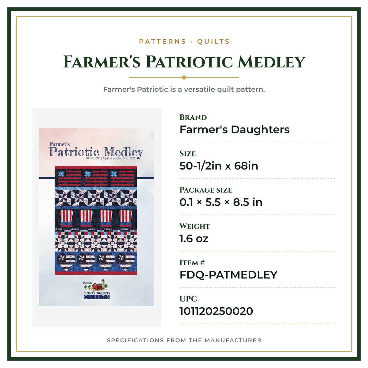 Product Specifications – Farmer's Patriotic Medley