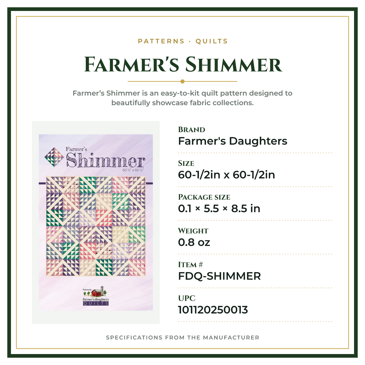 Product Specifications – Farmer's Shimmer