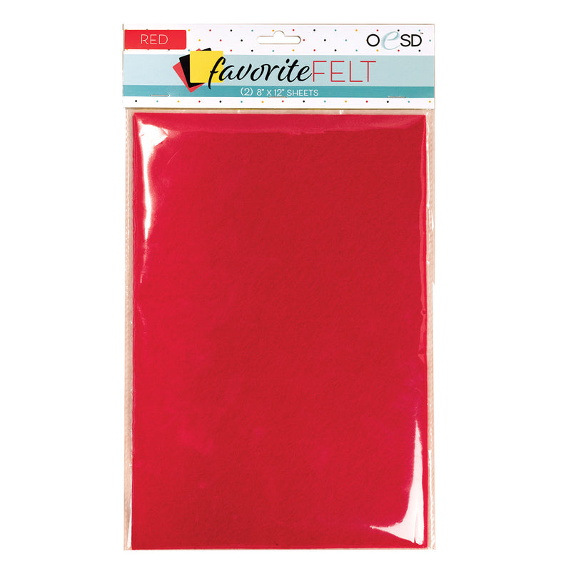 OESD Favorite Felt Red 2pk