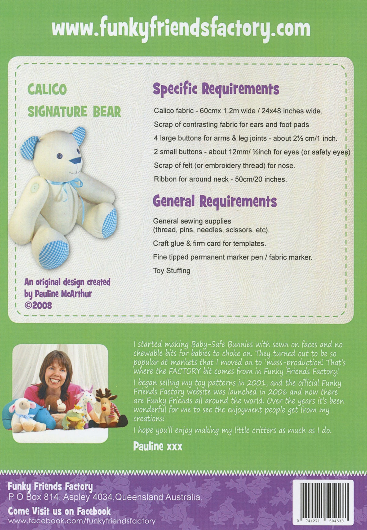 Signature Bear Calico Teddy Bear