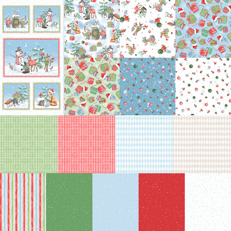 Fat Quarter Frost & Fable, 15pcs + 1 panel/bundle