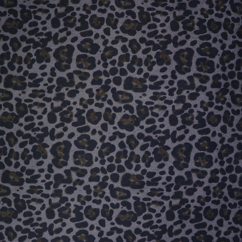 Leopard Navy Slate Faux Fur 5 Yards