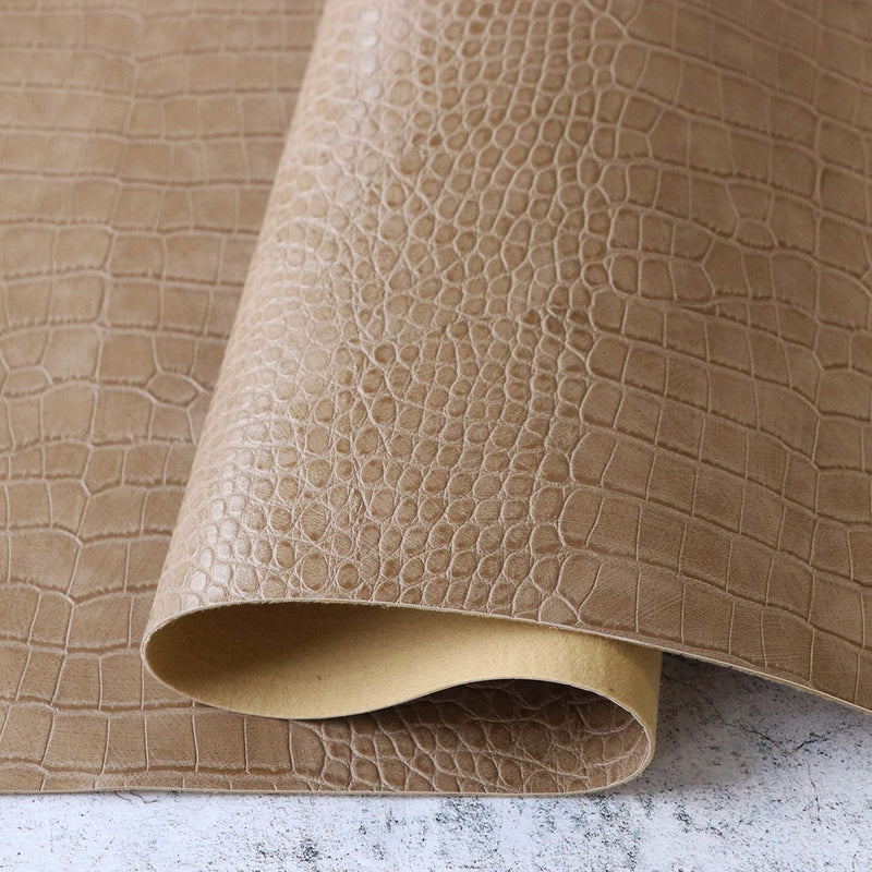 Clay Beige Faux Alligator Leather 5yds