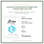 Product Specifications – FlexiFuse Lightweight Fusible Web - 5 Sheets 8in x 10-1/2in
