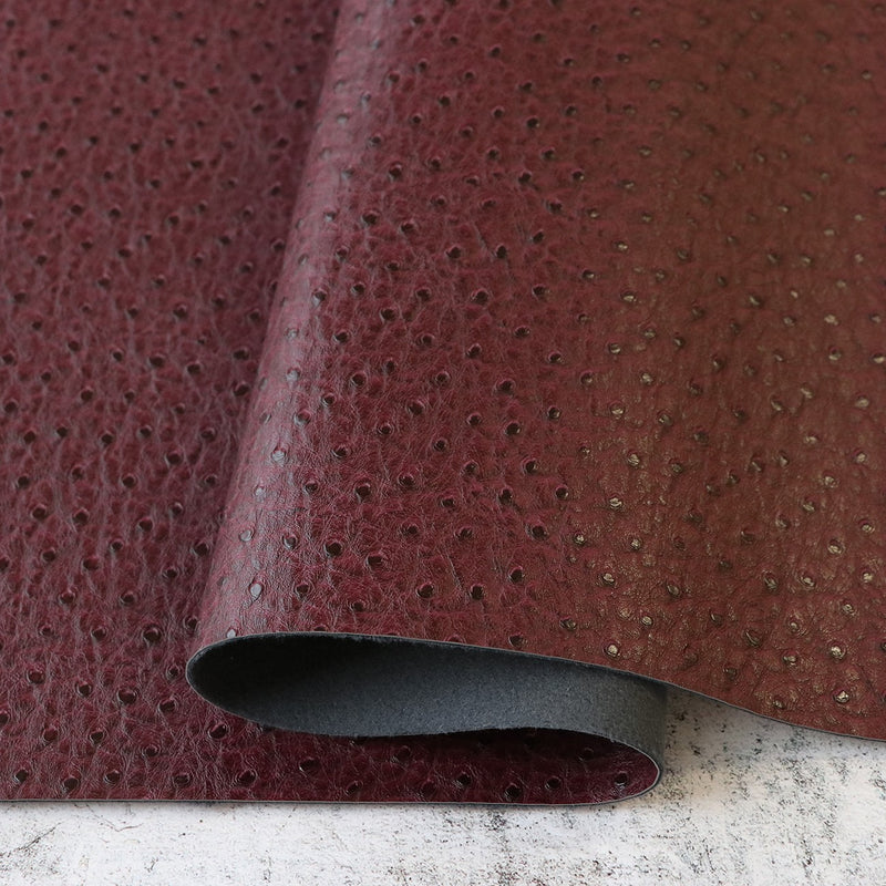 Merlot Faux Ostrich Leather 5yds