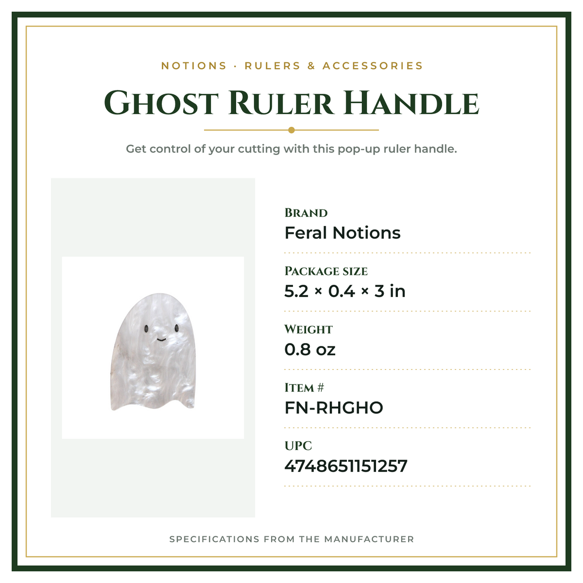 Product Specifications – Ghost Ruler Handle