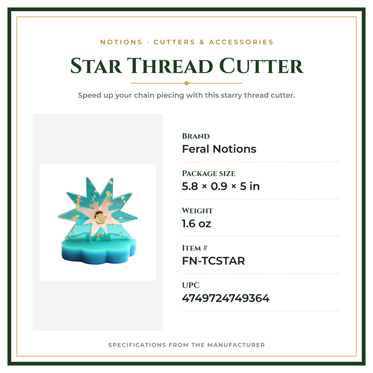 Product Specifications – Star Thread Cutter