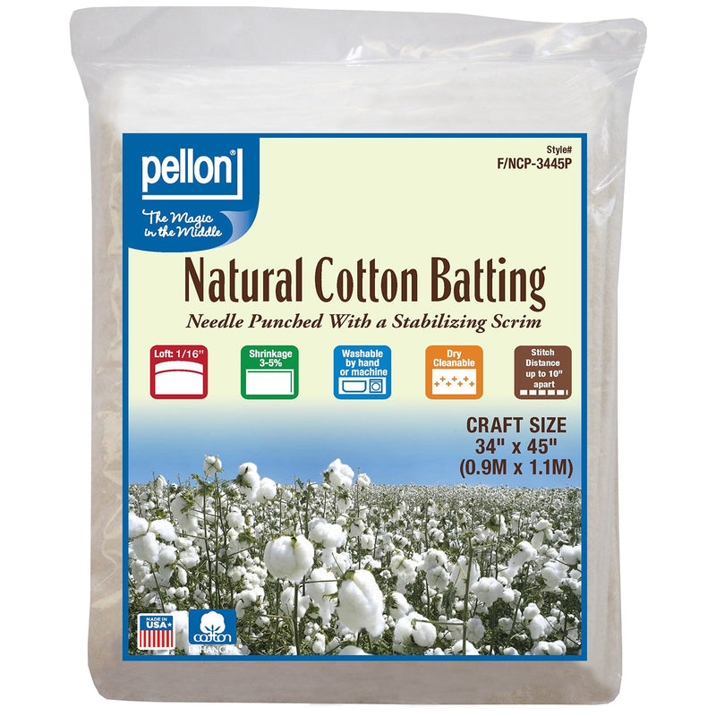 Natural Cotton Batting With Scrim Craft Size