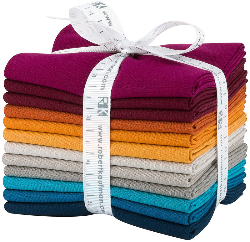 Fat Quarter Kona Cotton Tuscan Skies Palette, 12pcs/bundle