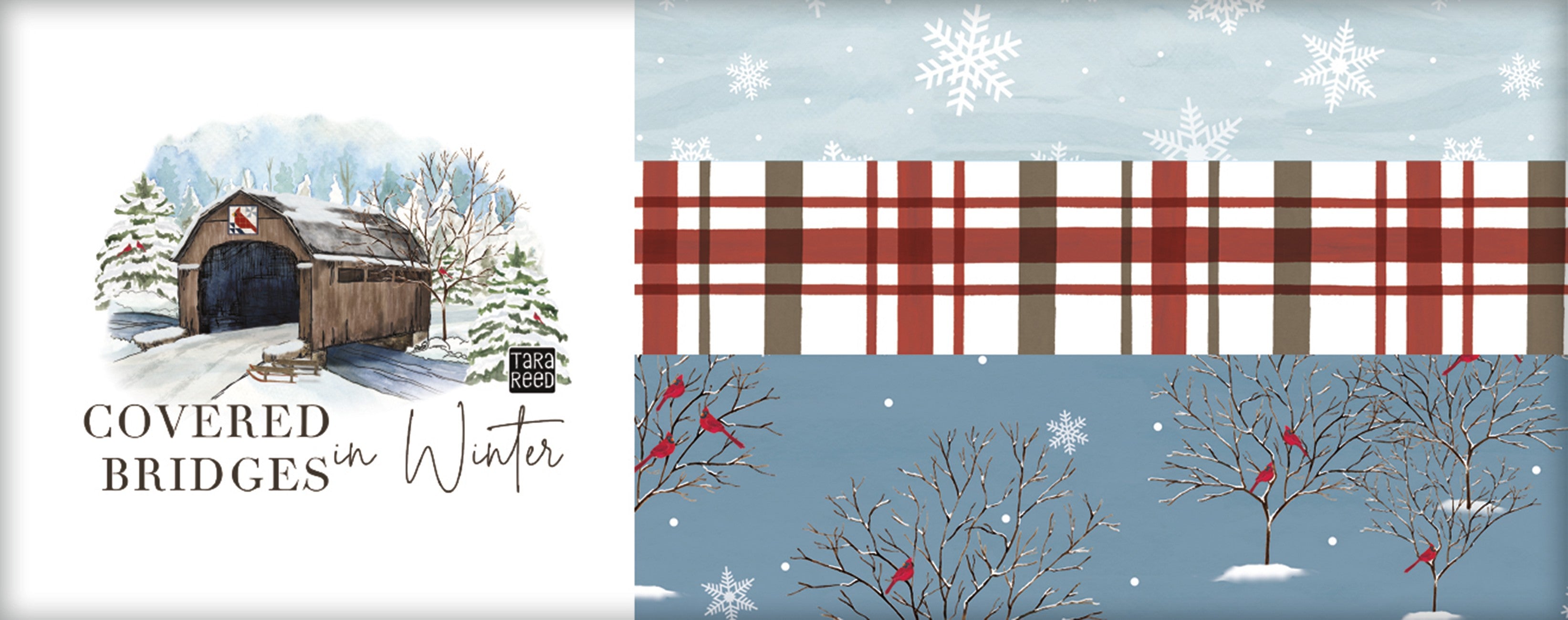 Covered Bridges in Winter Fat Quarter Bundle, 12 Pcs.