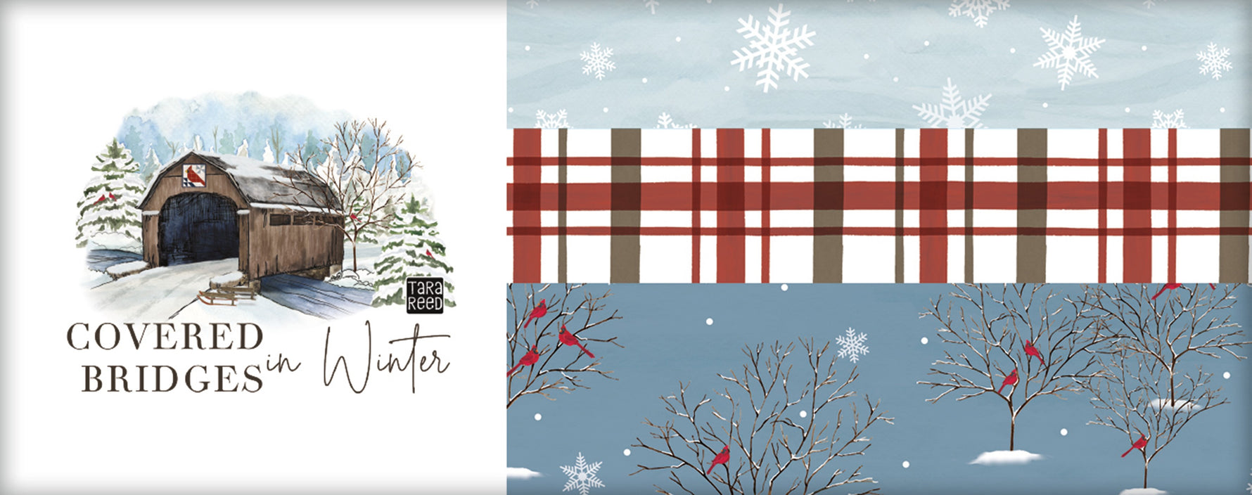 Covered Bridges in Winter Fat Quarter Bundle, 12 Pcs.