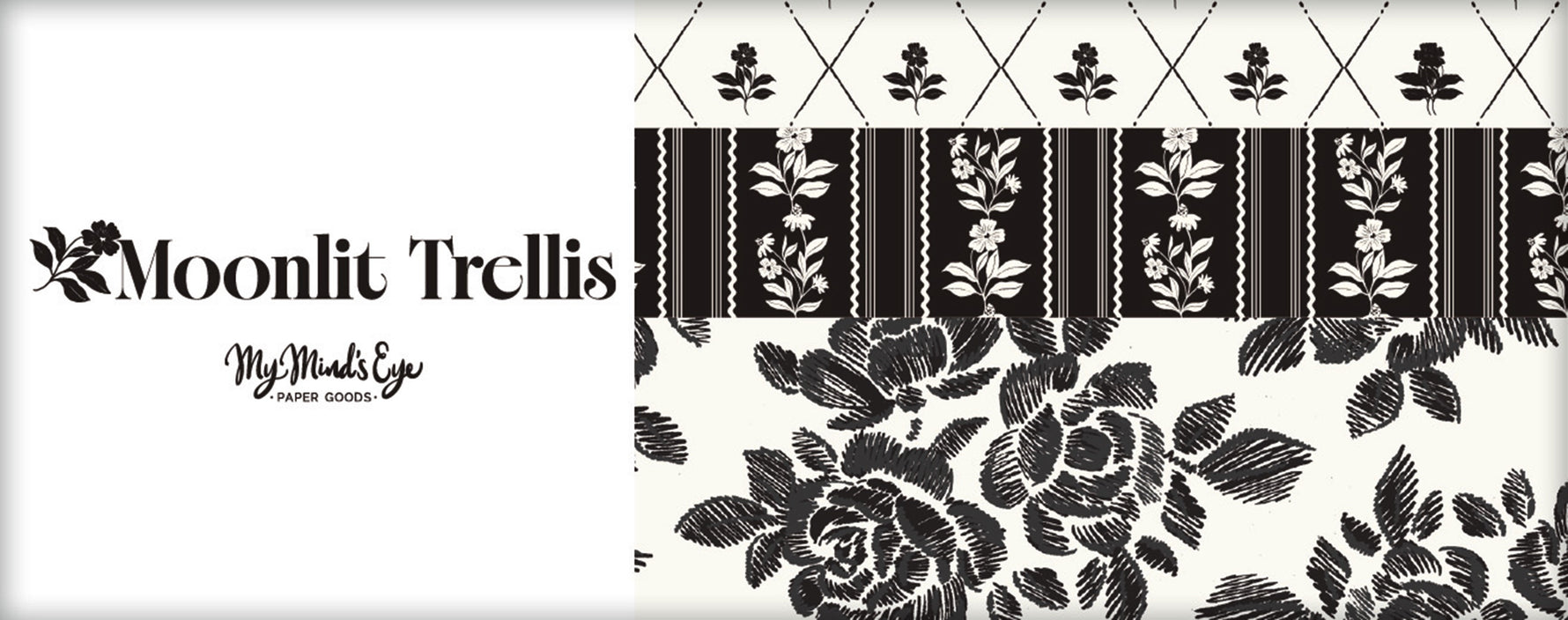 Moonlit Trellis Fat Quarters, 16pcs