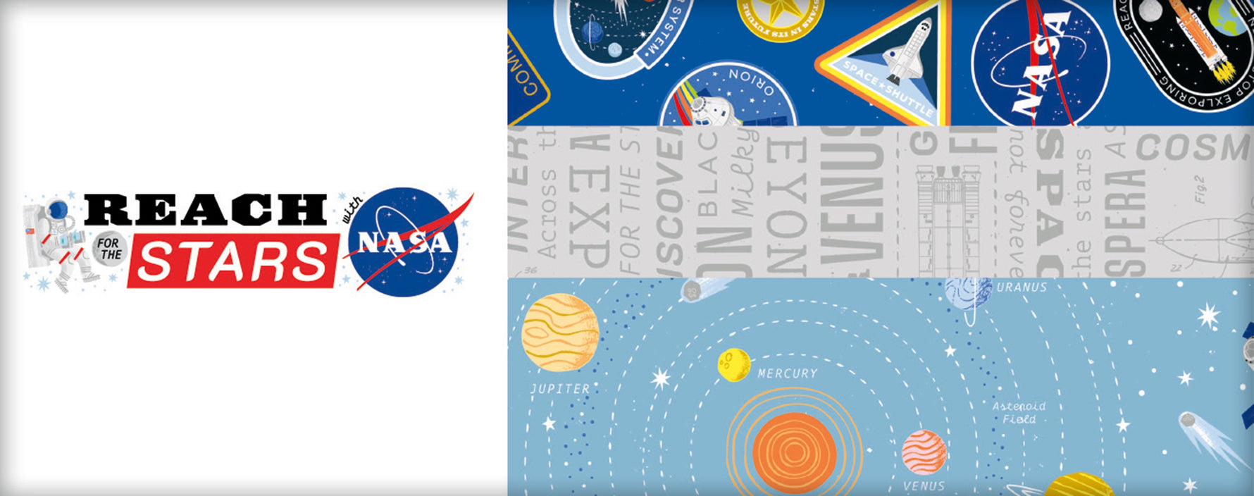 Reach for the Stars with NASA Fat Quarters, 18pcs