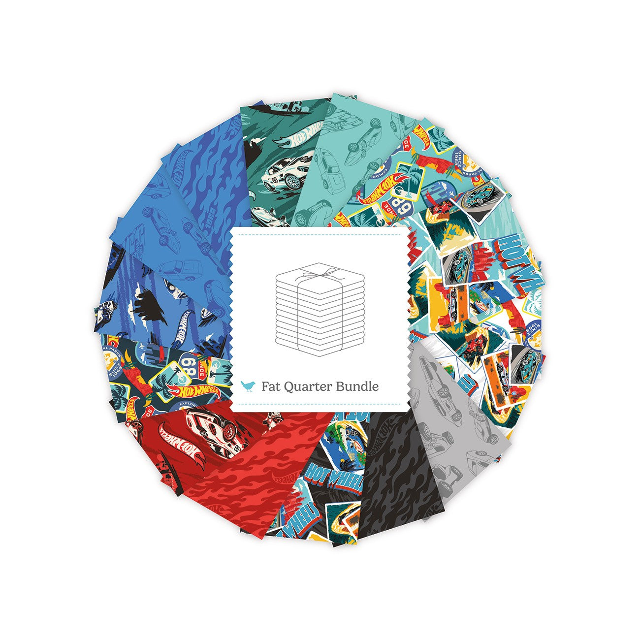 Hot Wheels™ Drive Around the World Fat Quarter Bundle, 15 Pcs.