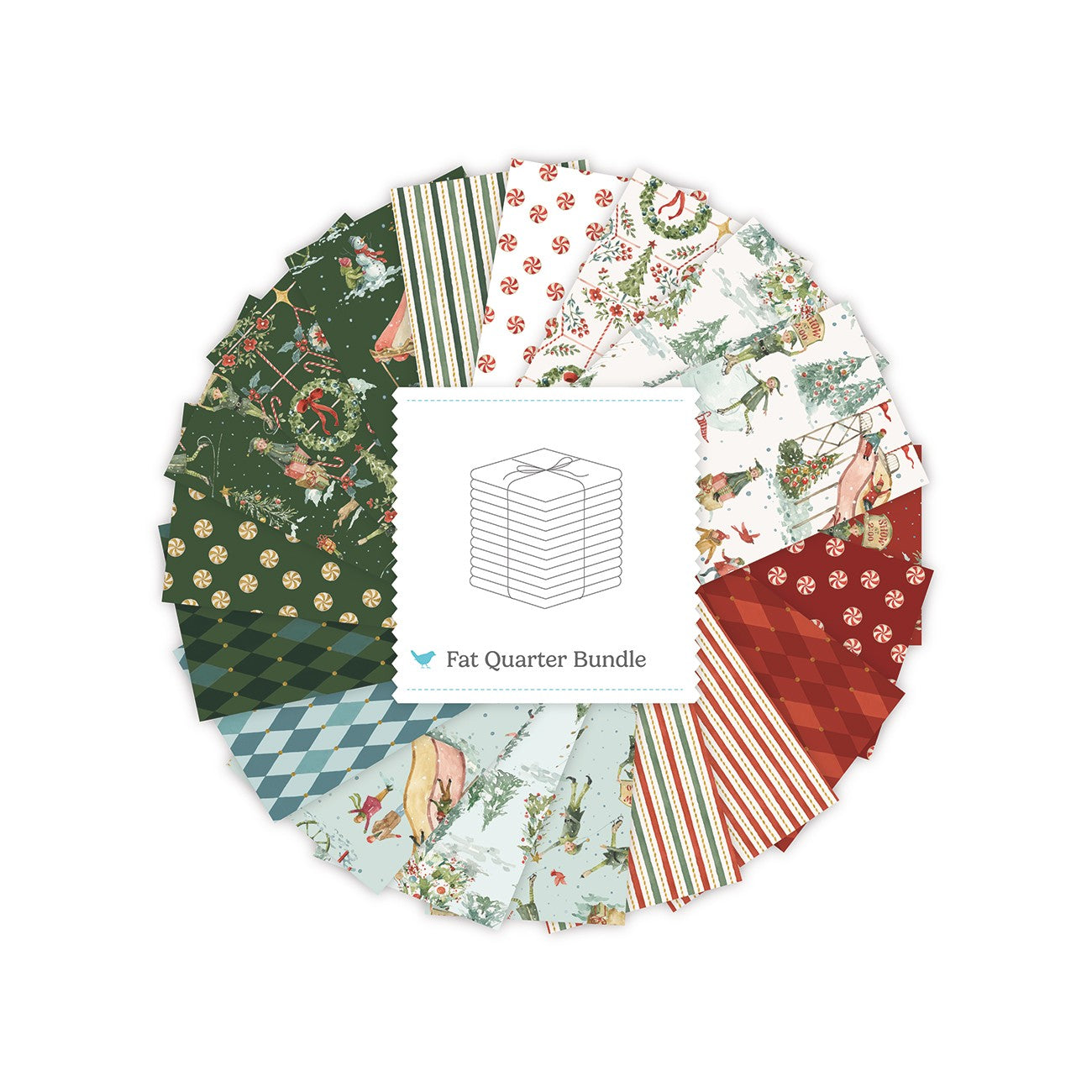Santa's Fair Fat Quarter Bundle, 19 Pcs.
