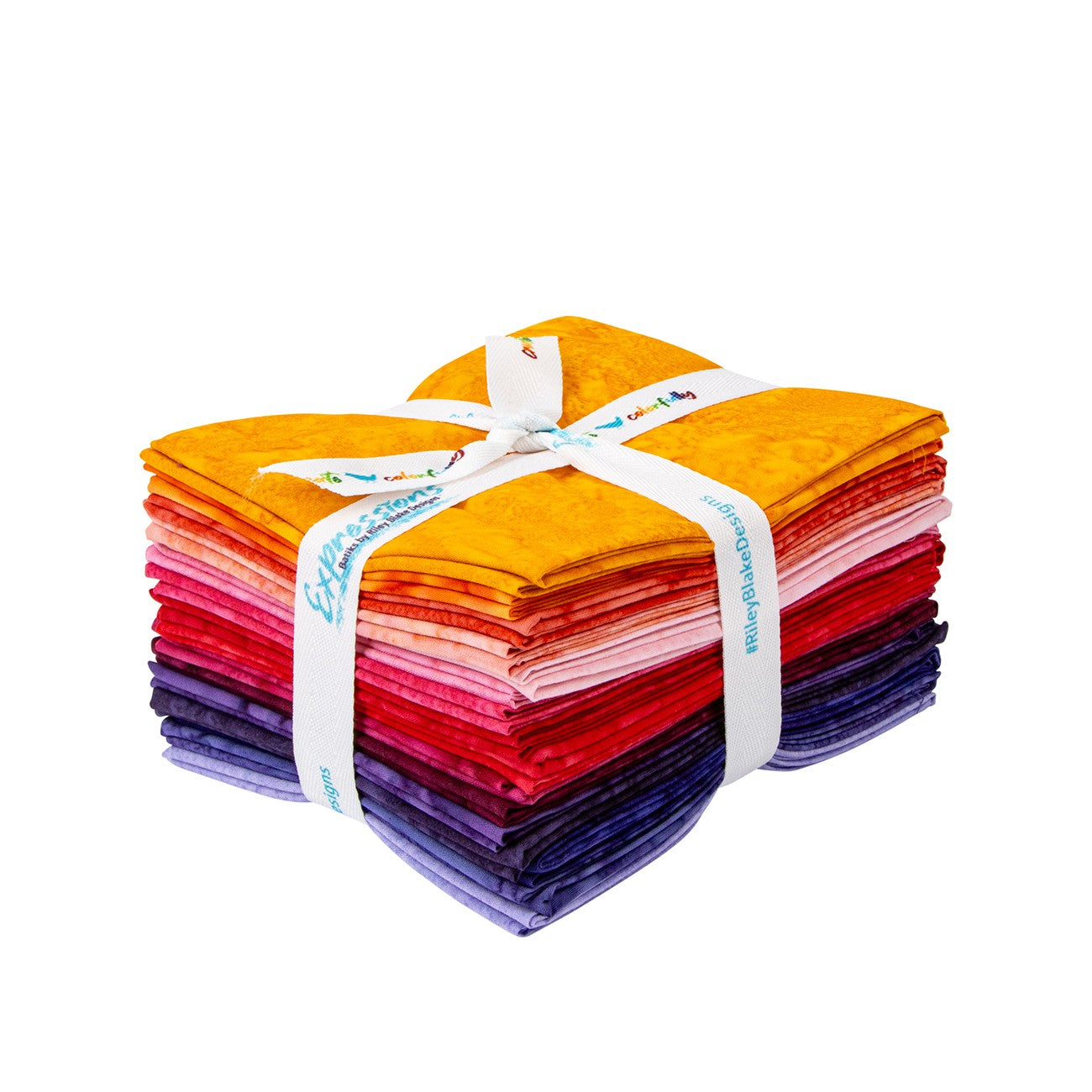 Batiks Hand-Dyes Sunset Sorbet Fat Quarter Bundle, 16 Pcs.