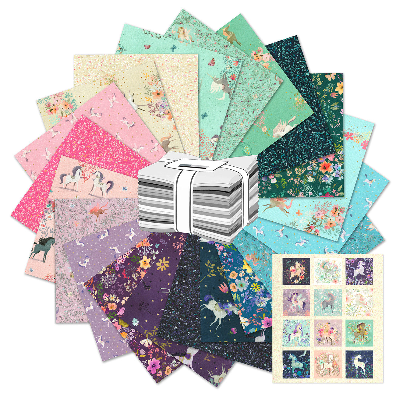 Fat Quarter Bundles Unicorn Meadow 21pcs