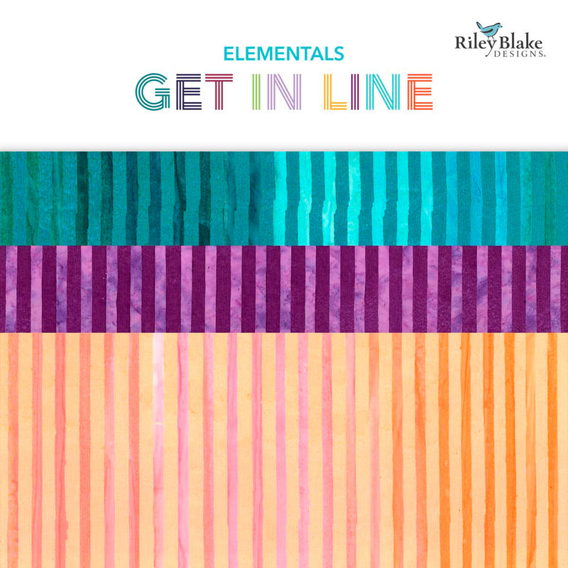 Batiks Elementals Get in Line Fat Quarter Bundle, 27 Pcs.