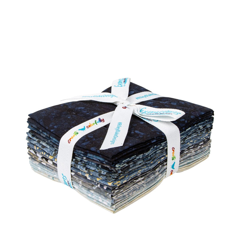 Batiks Elementals Terrazzo Frosty Fat Quarter Bundle E, 12pcs