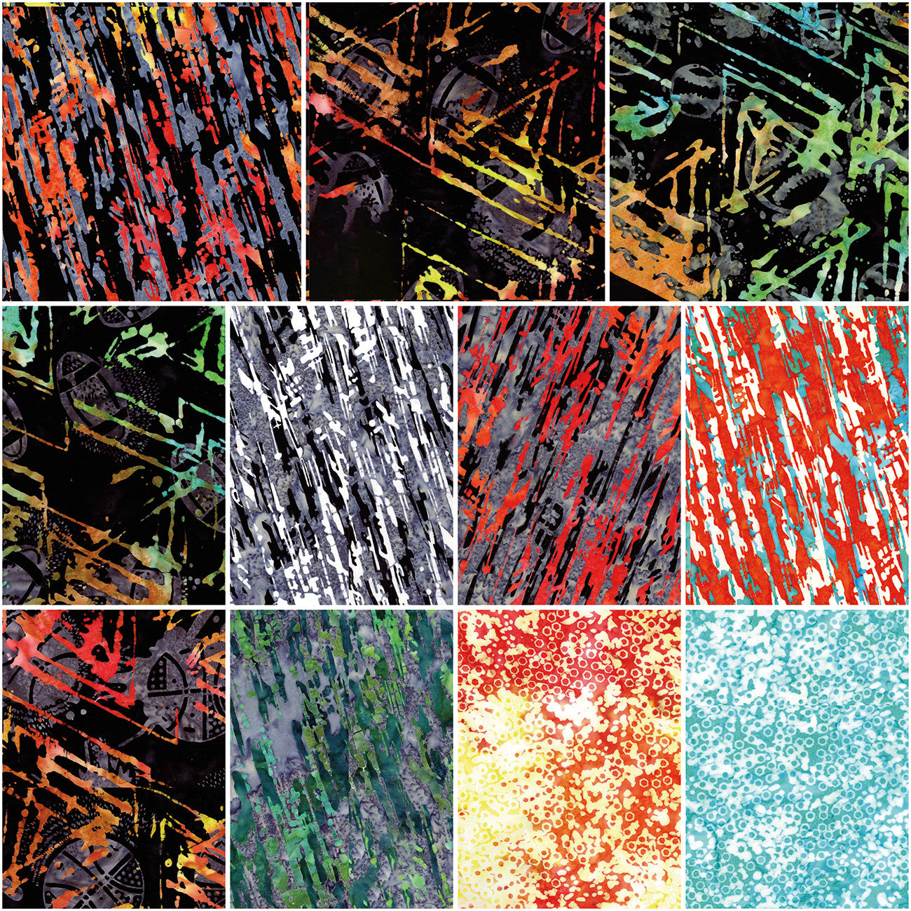 Batiks Lets Play Ball Fat Quarter Bundle C, 12pcs/bundle